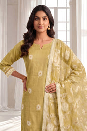 Pure Mal Chanderi Jacquard Embroidered Salwar Kameez